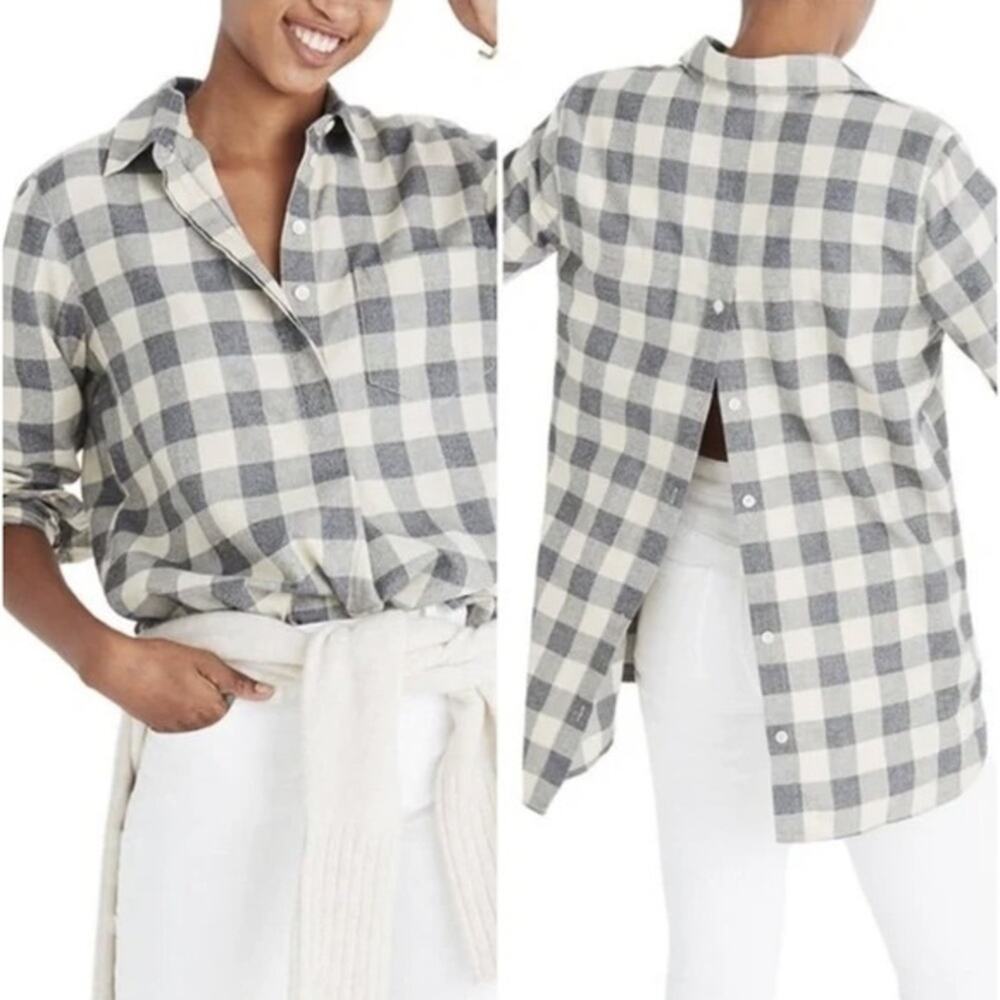 Madewell Classic Ex-Boyfriend Button-Back Shirt in Buffalo Check Size Small